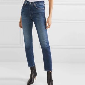 Re/Done High Rise Ankle Crop Jeans Midnight Blue 24